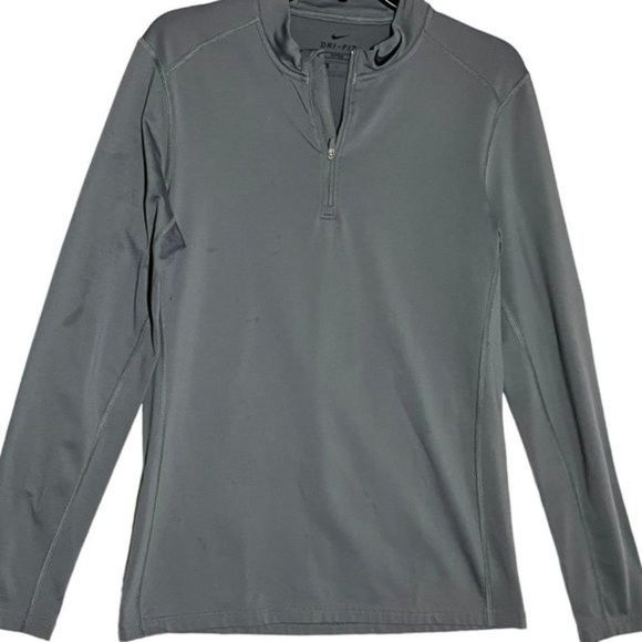 Nike Running Mens Mock Neck Half Zip Running Jacket Medium Gray - Picture 2 of 7